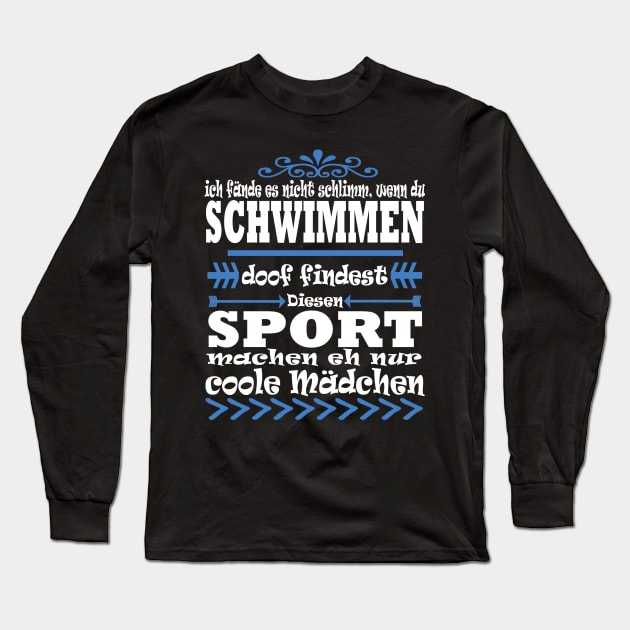 Schwimmen Sport Mädchen Leistungsschwimmer Long Sleeve T-Shirt by FindYourFavouriteDesign